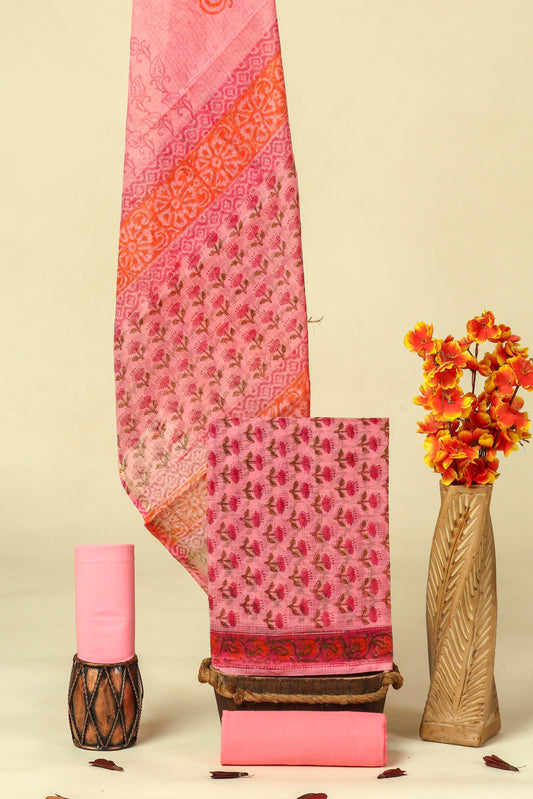 PURE KOTA DORIA SUIT WITH PURE KOTA DORIA DUPATTA WITH   (WITH LINING)
