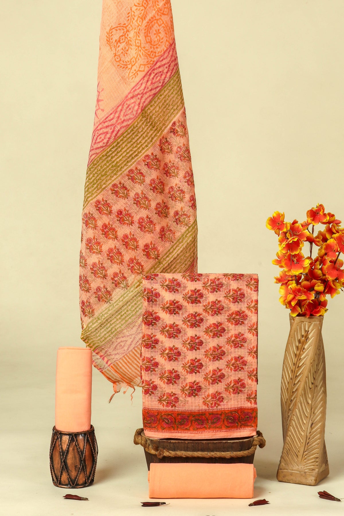 PURE KOTA DORIA SUIT WITH PURE KOTA DORIA DUPATTA WITH   (WITH LINING)