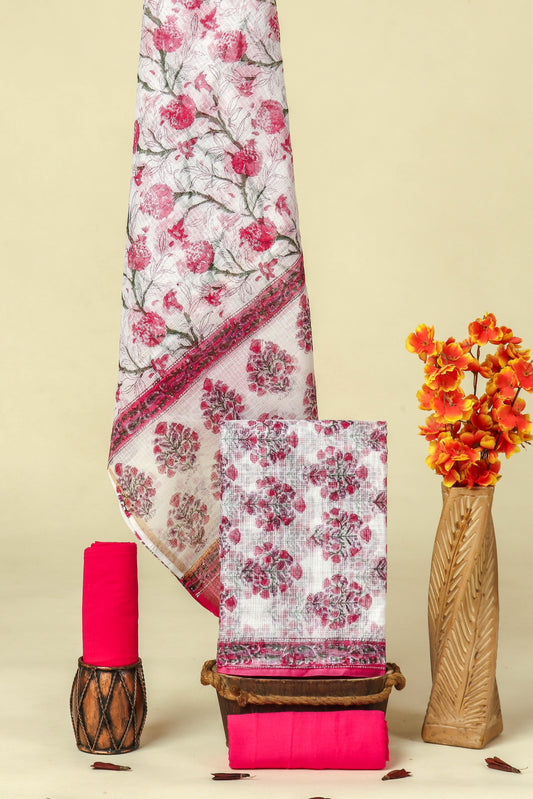 PURE KOTA DORIA SUIT WITH PURE KOTA DORIA DUPATTA WITH   (WITH LINING)