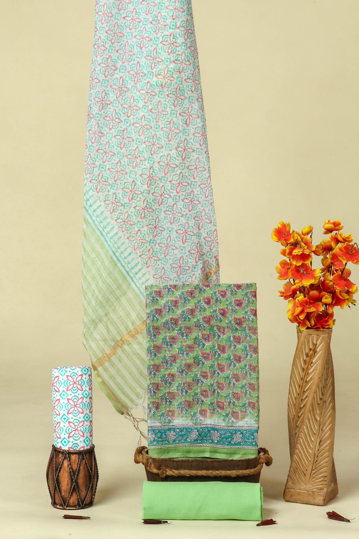 PURE KOTA DORIA SUIT WITH PURE KOTA DORIA DUPATTA WITH   (WITH LINING)
