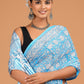 Hand Block Printed  Floral Cotton Mulmul Saree with Blouse Piece