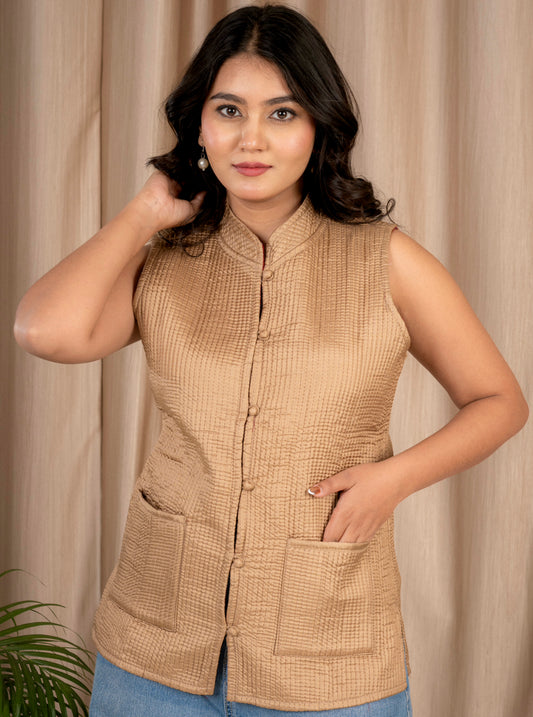 Reversible Quilted Sleeveless Jacket