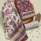 Hand Block Printed Maheshwari Silk Suit with Maheshwari Silk Dupatta