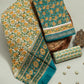 Hand Block Printed Maheshwari Silk Suit with Maheshwari Silk Dupatta