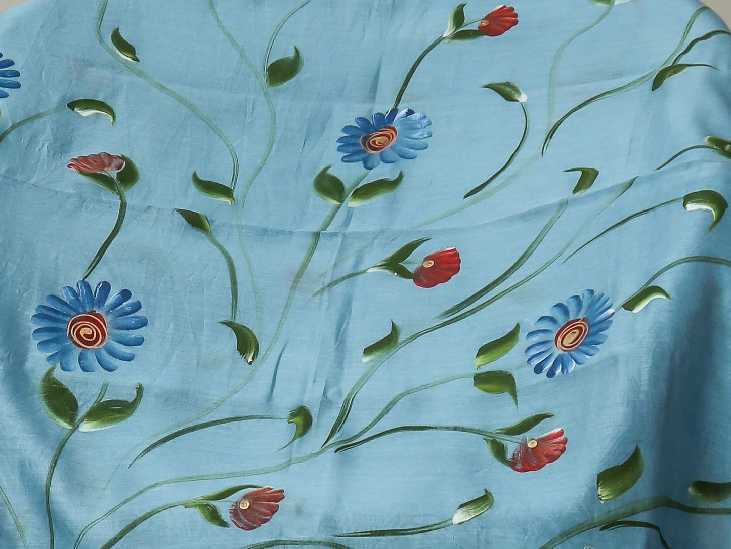 Hand Brush Painted Maheshwari Silk Suit with Maheshwari Silk Dupatta