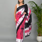 Tie and Dye Hand Block Printed Cotton Mulmul Saree with Blouse Piece