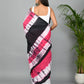 Tie and Dye Hand Block Printed Cotton Mulmul Saree with Blouse Piece