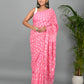 Baby Pink Cotton Mulmul Saree with Blouse Piece