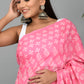Baby Pink Cotton Mulmul Saree with Blouse Piece