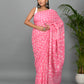Baby Pink Cotton Mulmul Saree with Blouse Piece