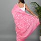 Baby Pink Cotton Mulmul Saree with Blouse Piece