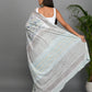 Floral Jaal Hand Block Printed Cotton Mulmul Saree with Blouse Piece