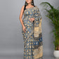 Bagru Printed Cotton Mulmul Saree with Blouse Piece