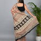 Bagru Kalamkari Printed Cotton Mulmul Saree with Blouse Piece