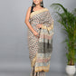 Bagru Printed Cotton Mulmul Saree with Blouse Piece