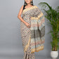 Bagru Printed Cotton Mulmul Saree with Blouse Piece