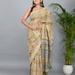 Bagru Printed Cotton Mulmul Saree with Blouse Piece