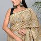 Bagru Printed Cotton Mulmul Saree with Blouse Piece