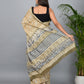 Bagru Printed Cotton Mulmul Saree with Blouse Piece