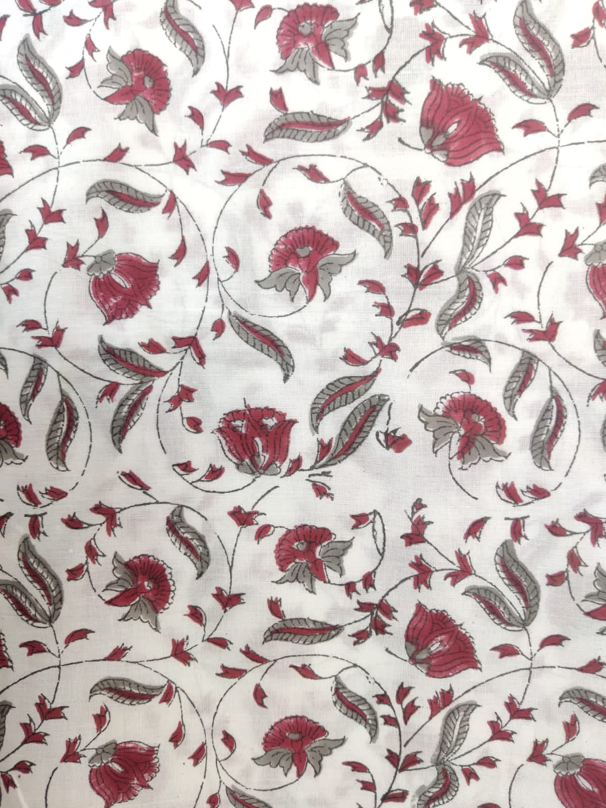 Hand Block Printed Cotton Suit With Mulmul Cotton Dupatta